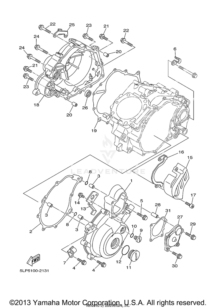 Crankcase Cover 1 RAPTOR BLACK LIMITED EDITION - YFM660RLER - 2003 Schematic