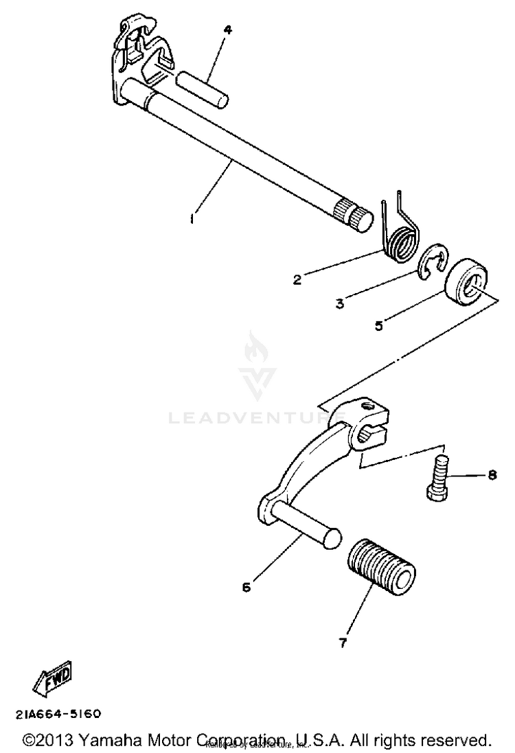 Shift Shaft DT50L - 1988 Schematic