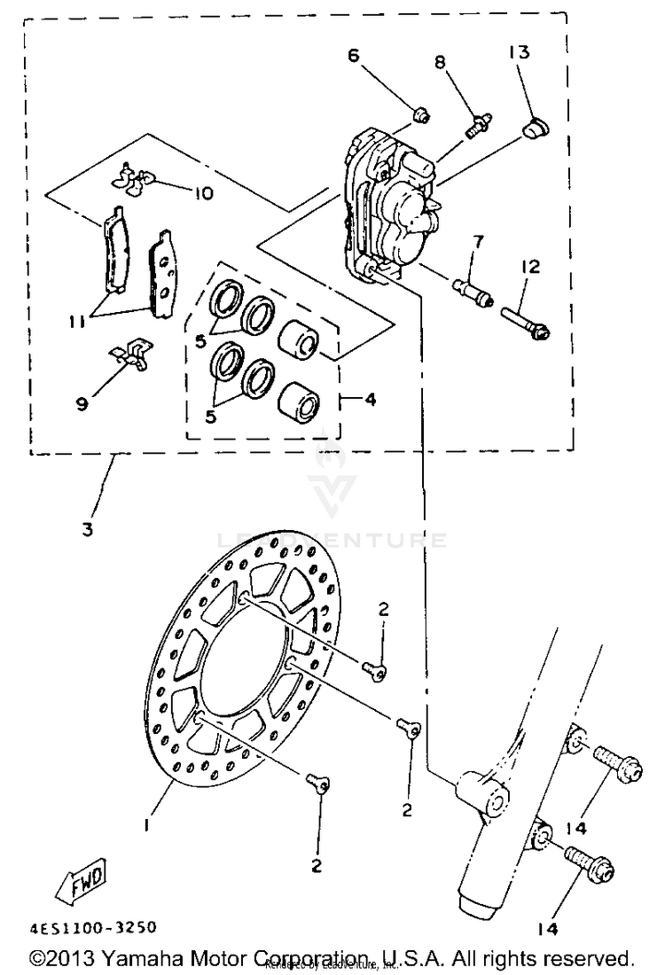 Front Brake Caliper Schematic
