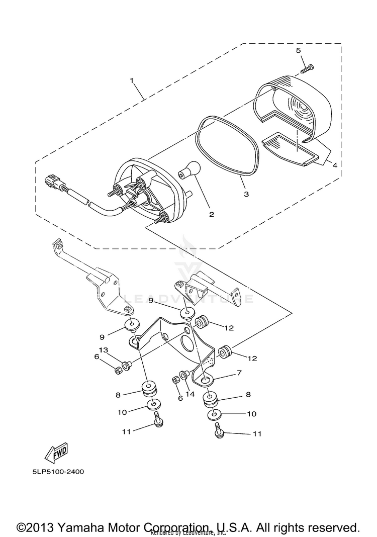 Taillight RAPTOR  660R - YFM660RR - 2003 Schematic