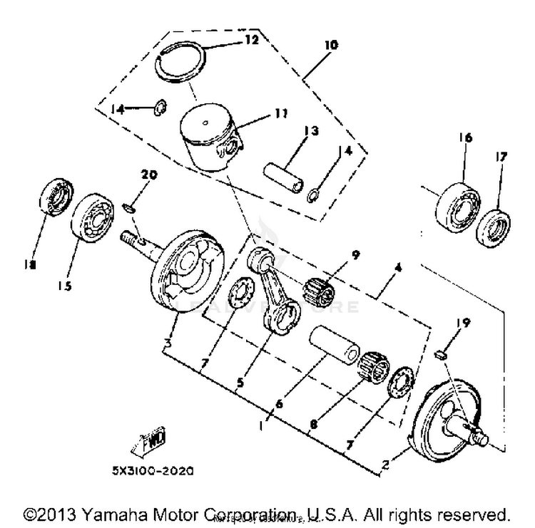 Crankshaft - Piston Schematic