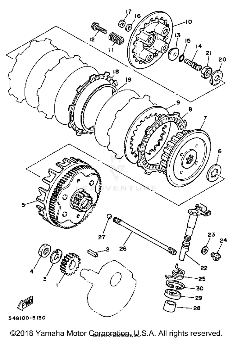 Clutch BIG WHEEL - BW200S - 1986 Schematic