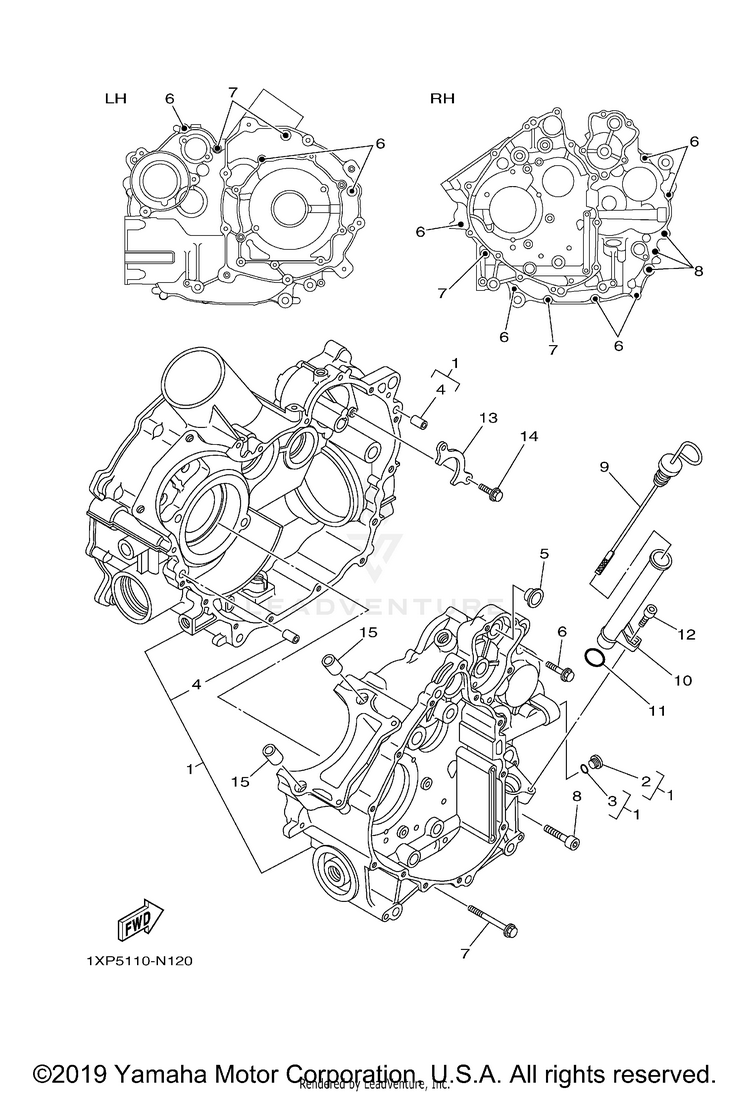 Crankcase VIKING EPS HUNTER - YXM70VPHKH - 2019 Schematic