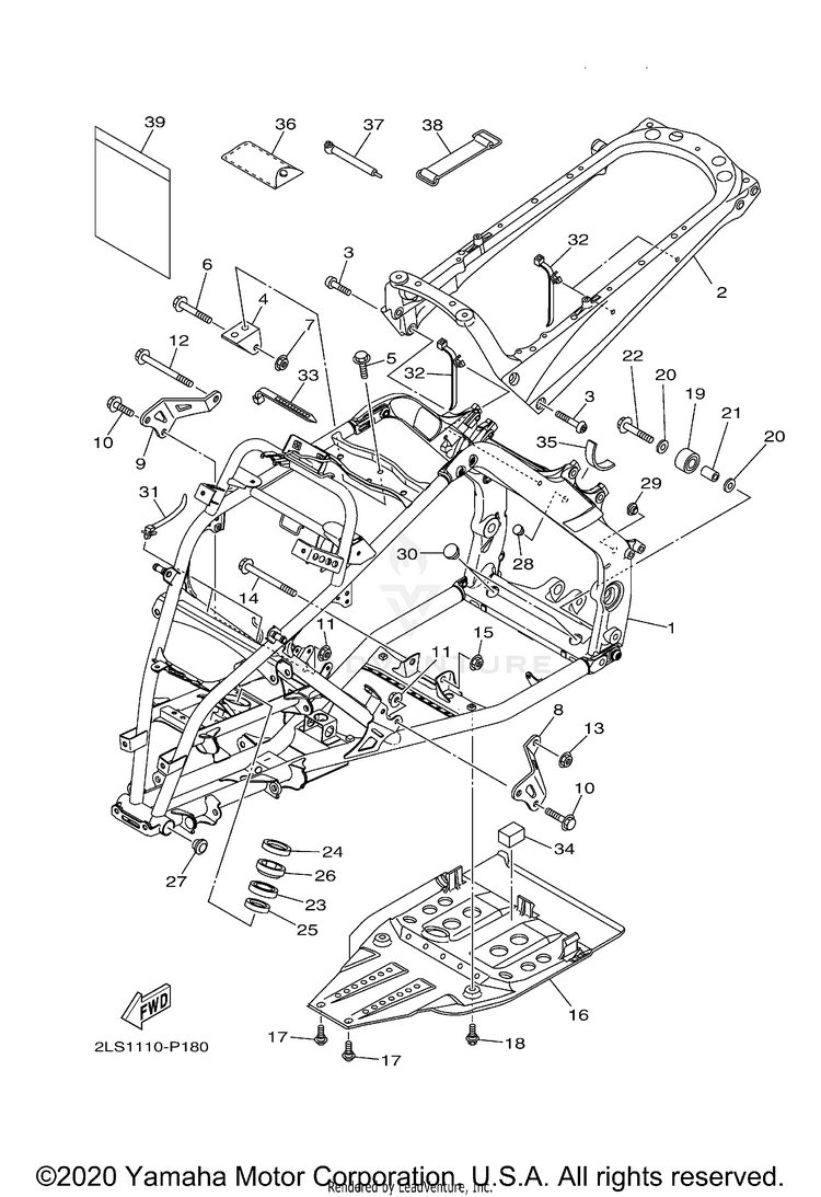 Frame RAPTOR 700R SE - YFM70RSSLM - 2020 Schematic