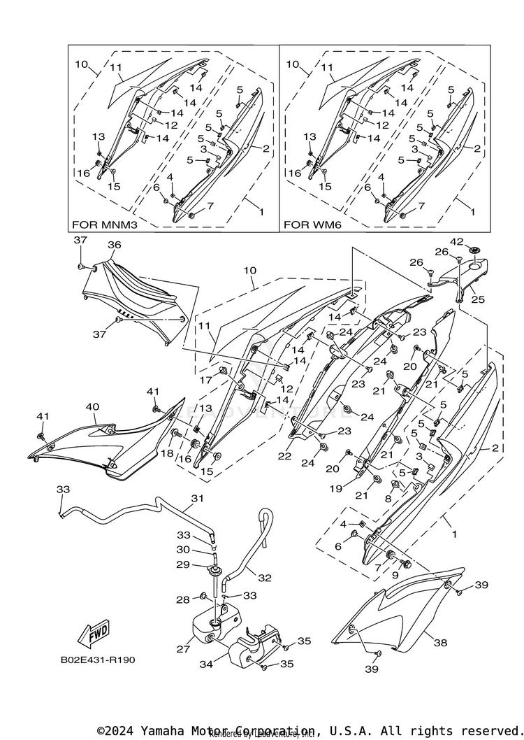 Side Cover YZFR3 - YZFR3GGY - 2016 Schematic