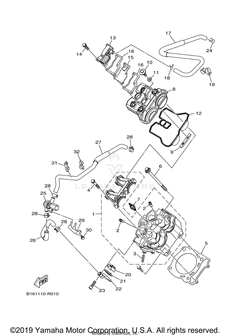 Cylinder Head KODIAK 700 - YFM70KDXJG - 2018 Schematic
