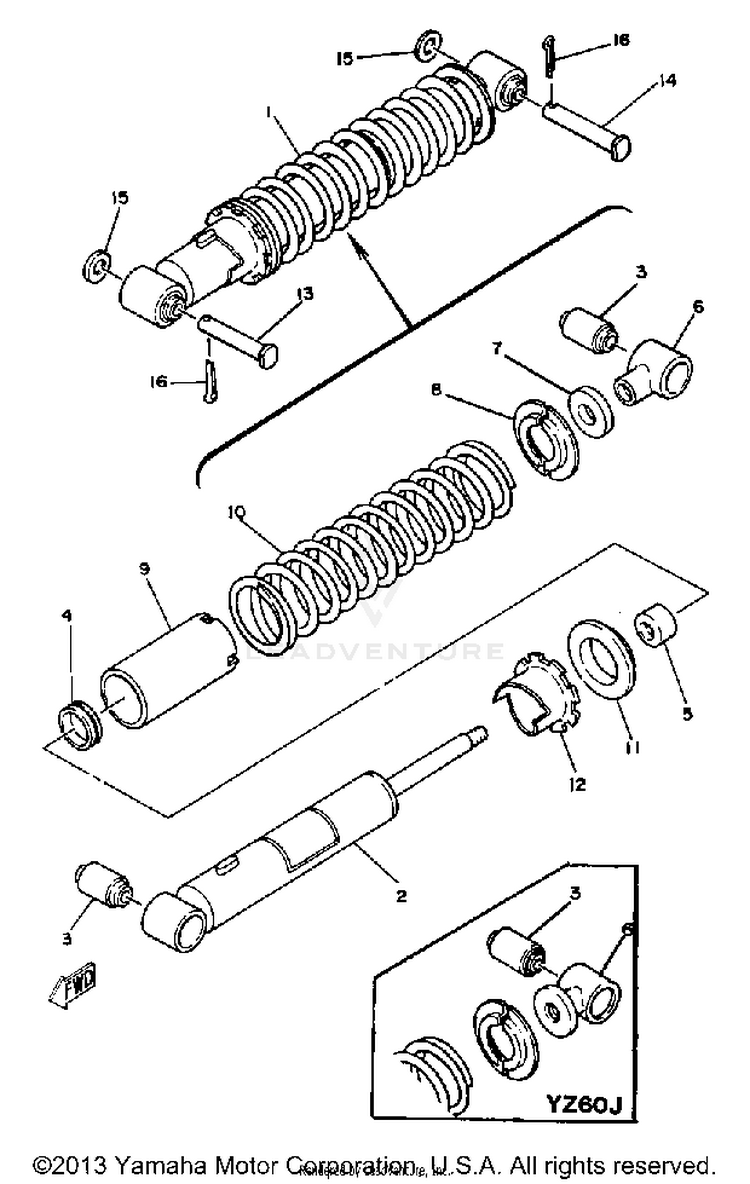 Rear Suspension - Yz60h - J - K Schematic