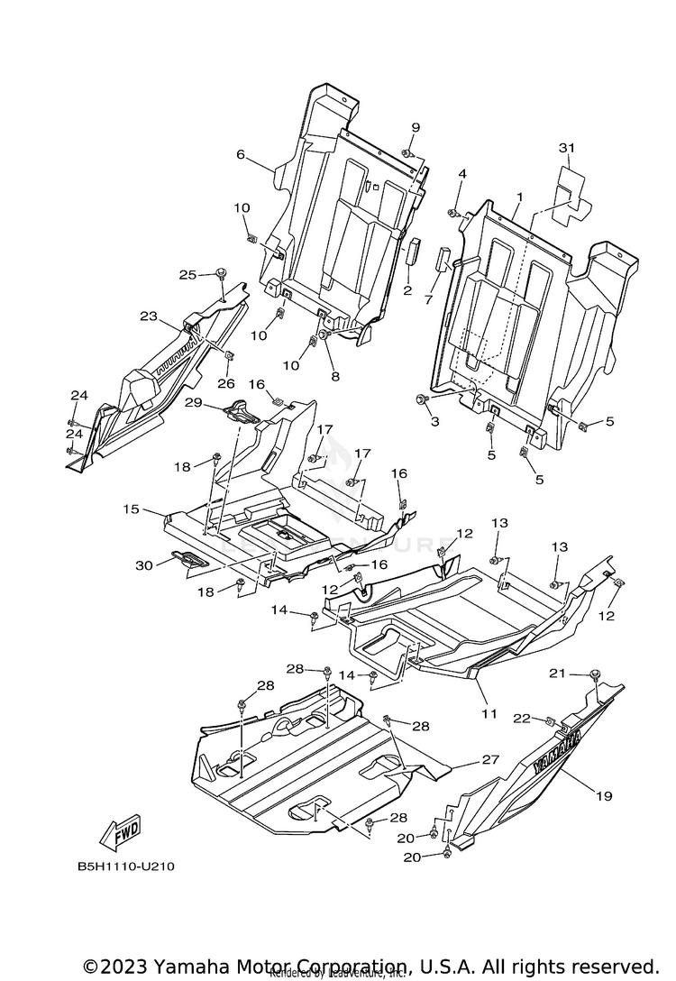 Side Cover YXZ1000R EPS - YXZ10YMXKD - 2019 Schematic