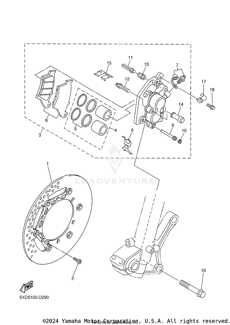 Front Brake Caliper Schematic