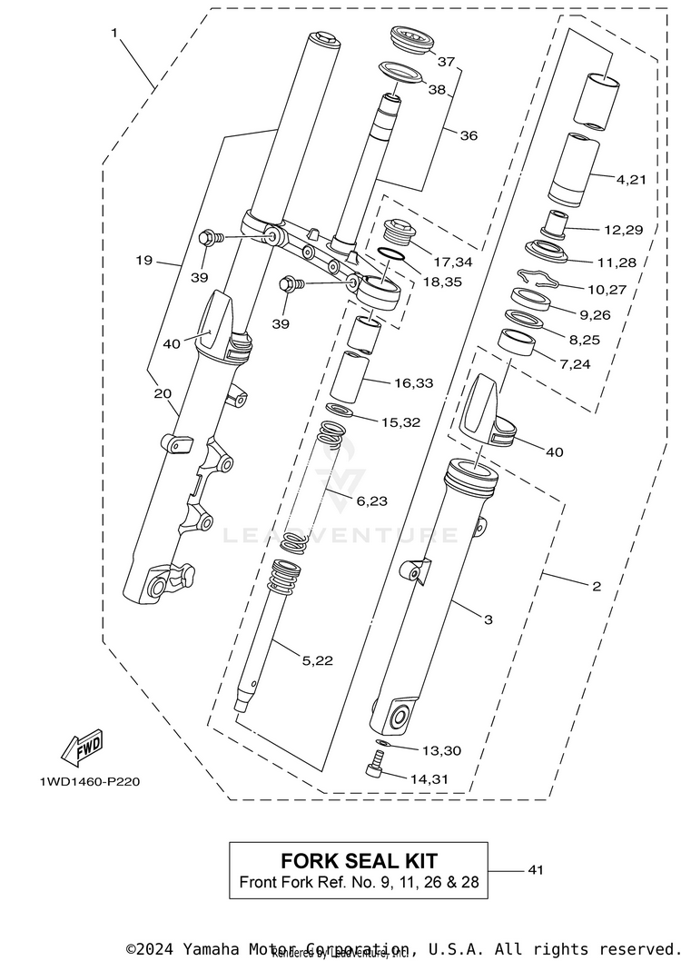 Front Fork R3 - YZFR3HB - 2017 Schematic