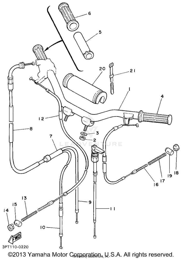 Steering Handle - Cable Schematic