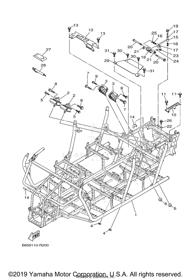 Frame VIKING VI EPS - YXC70VPXKG - 2019 Schematic