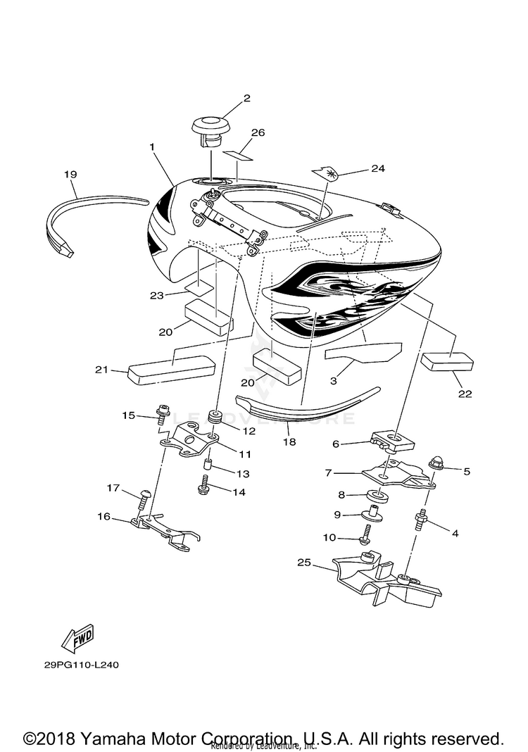Fuel Tank RAIDER S - XV19CSBCP - 2012 Schematic