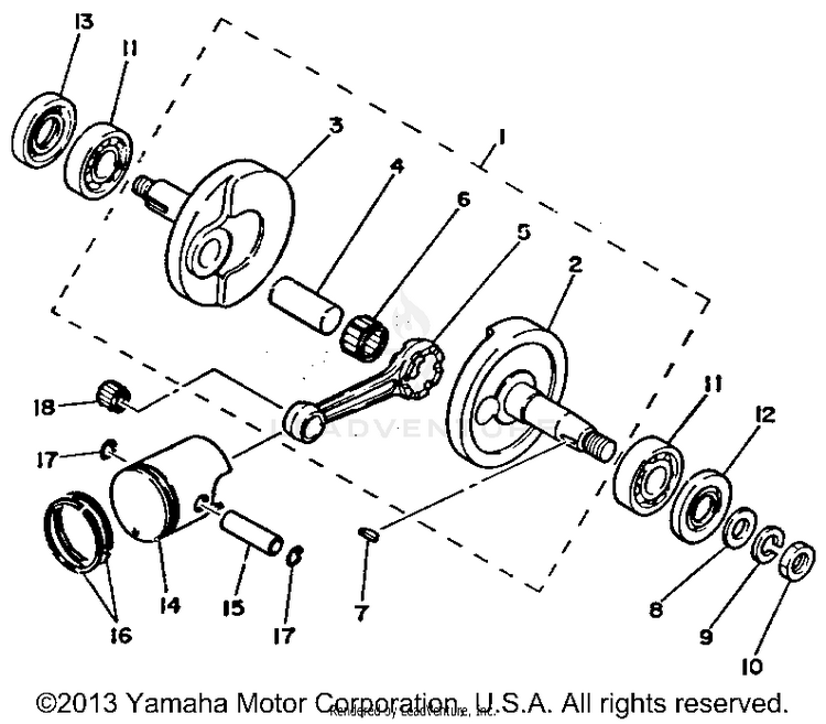 Crankshaft - Piston Schematic