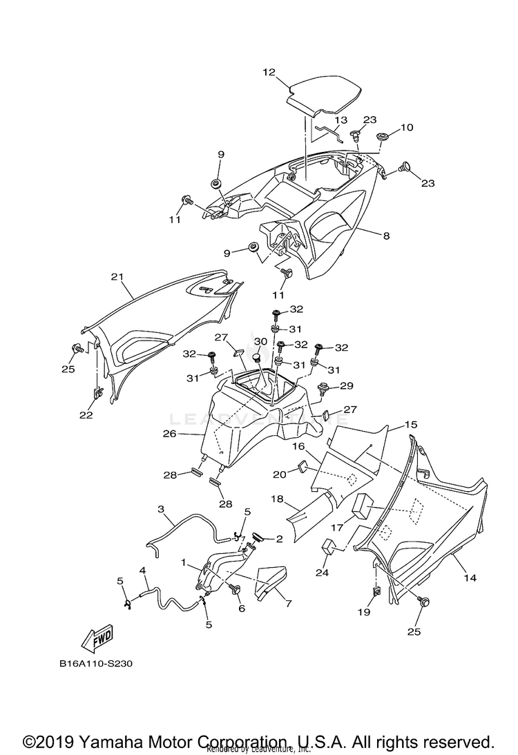 Side Cover KODIAK 700 - YFM70KDXJG - 2018 Schematic