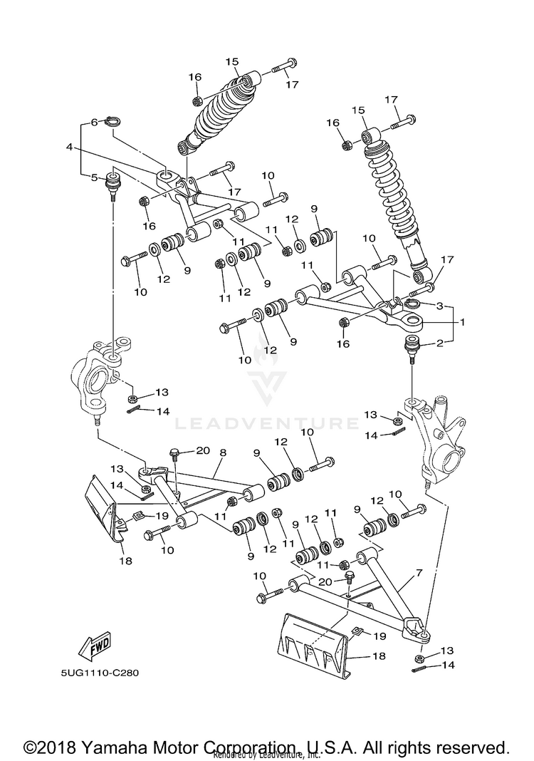 Front Suspension Wheel RHINO 450 SPECIAL ED - YXR45FSPX - 2008 Schematic