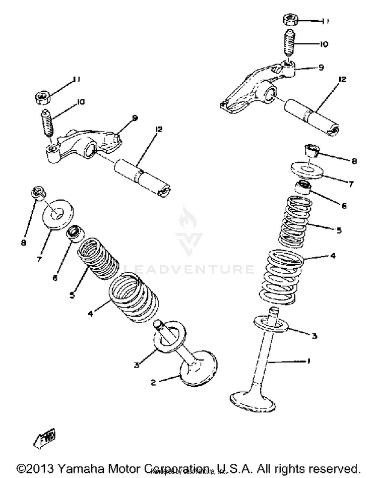Valve - Rocker Arm XT500E_205 - 1978 Schematic