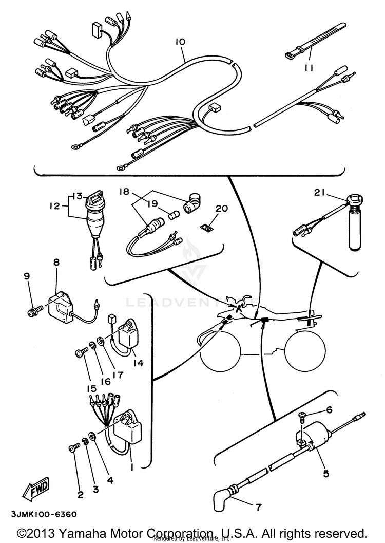 Electrical 1 BLASTER - YFS200H - 1996 Schematic