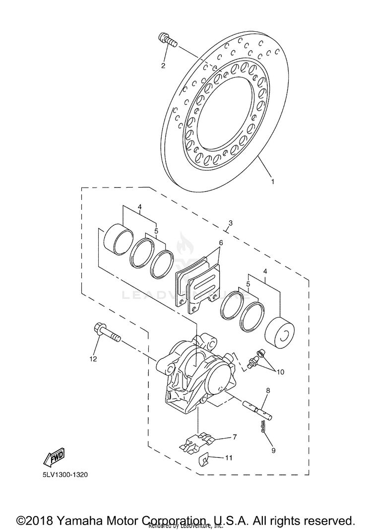 Rear Brake Caliper FZ1 (CA Ed.) - FZ1TC - 2005 Schematic