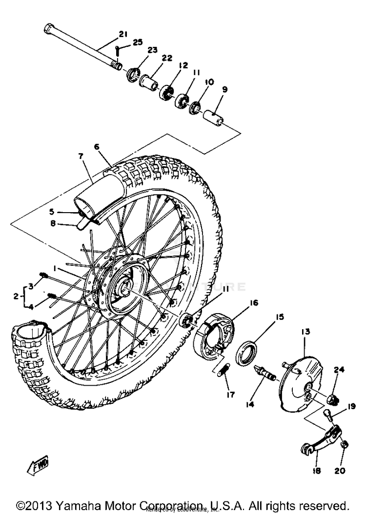 Front Wheel Yz80e F Schematic