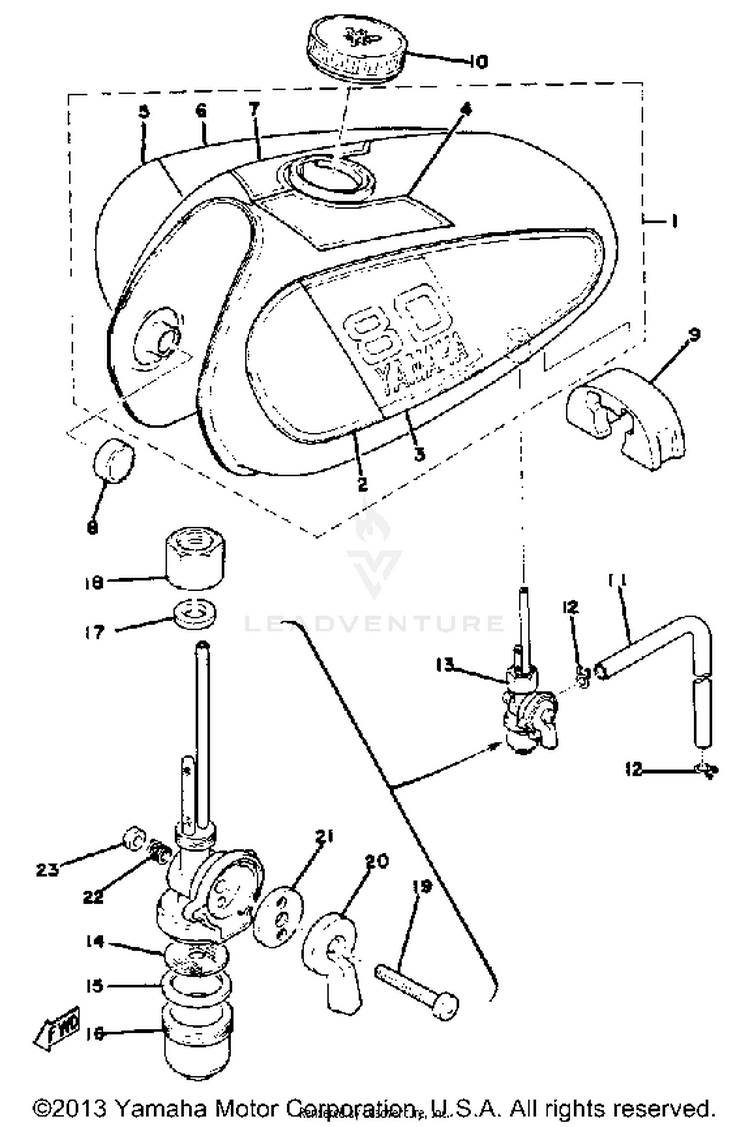 Fuel Tank GT80C - 1976 Schematic