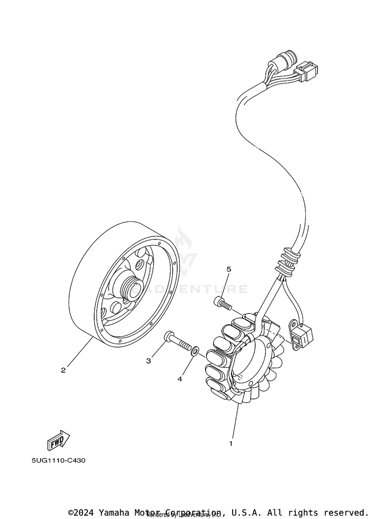 Generator RHINO 660 - YXR660FAS - 2004 Schematic