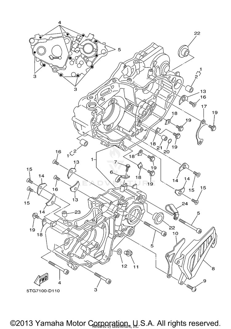 Crankcase YFZ450 - YFZ450T - 2005 Schematic