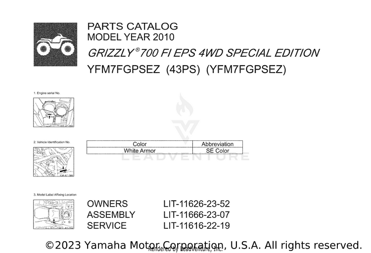 1 Title Page 700 FI  EPS 4WD SPECIAL EDITION - YFM7FGPSEZ - 2010 Schematic