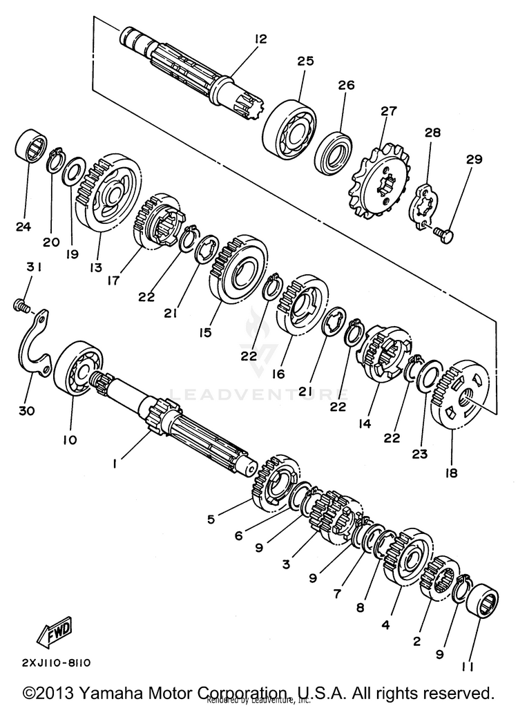 Transmission BLASTER - YFS200H - 1996 Schematic