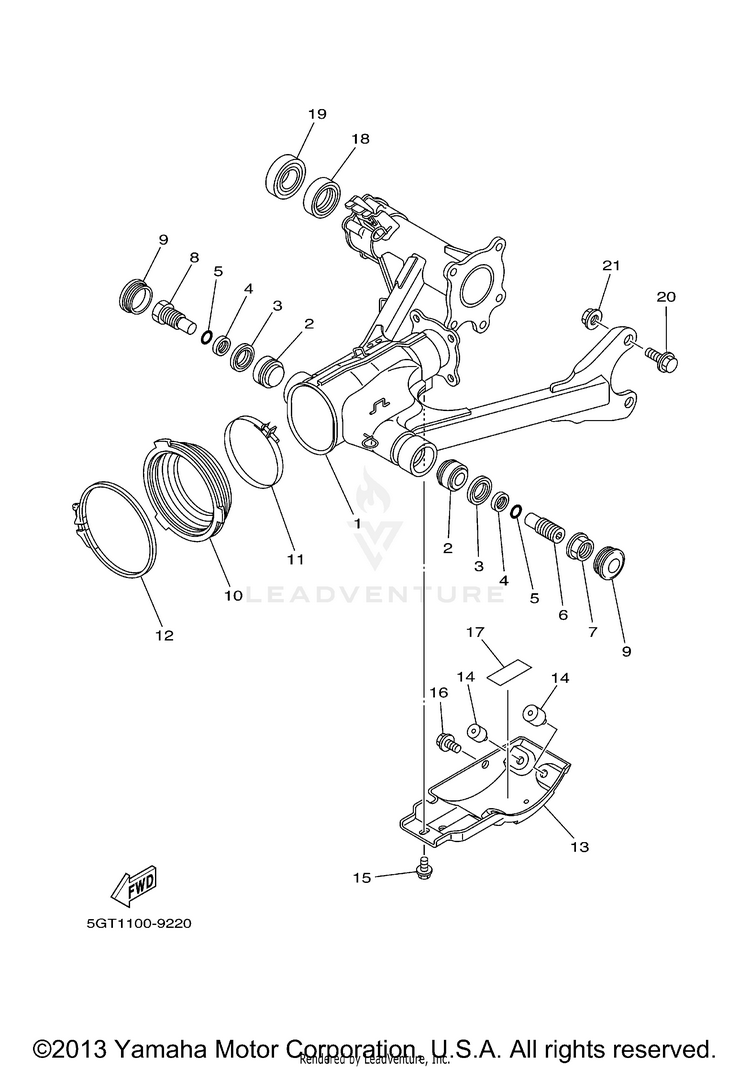 Rear Arm GRIZZLY YFM600FHN GRIZZLY REALTREE HUNTER - YFM600FHN - 2001 Schematic