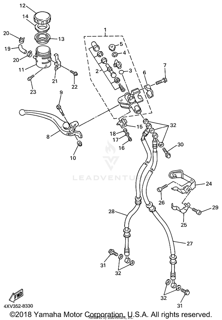 Front Master Cylinder Schematic