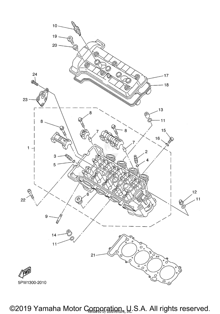 Cylinder R1 - YZFR1RC - 2003 Schematic