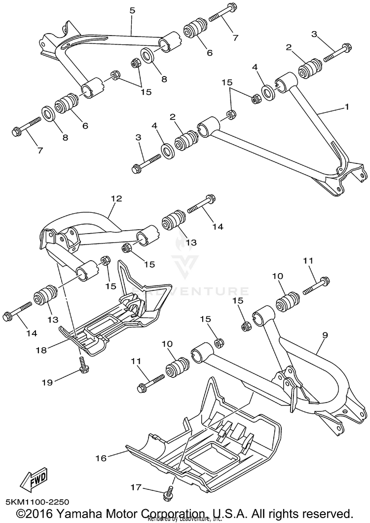 Rear Arm GRIZZLY 660 - YFM660FP - 2002 Schematic