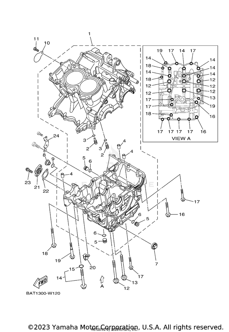 Crankcase MT07 - MT07MCB - 2021 Schematic