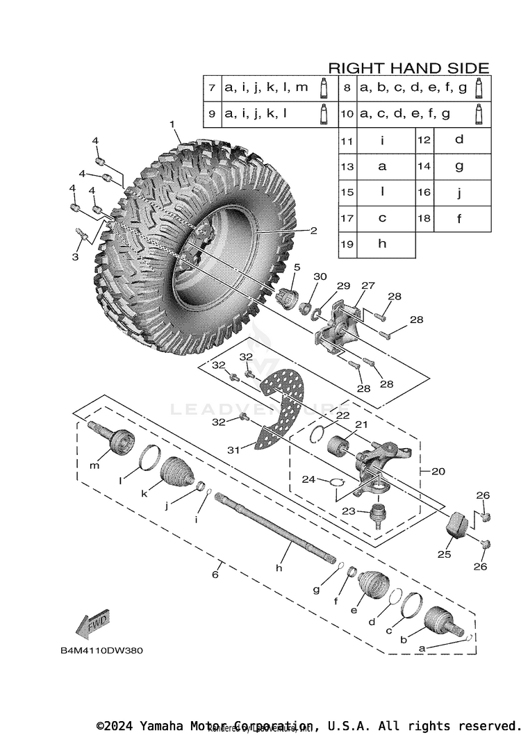 Front Wheel 2 WOLVERINE RMAX 2 - YXE10WPAMS - 2021 Schematic