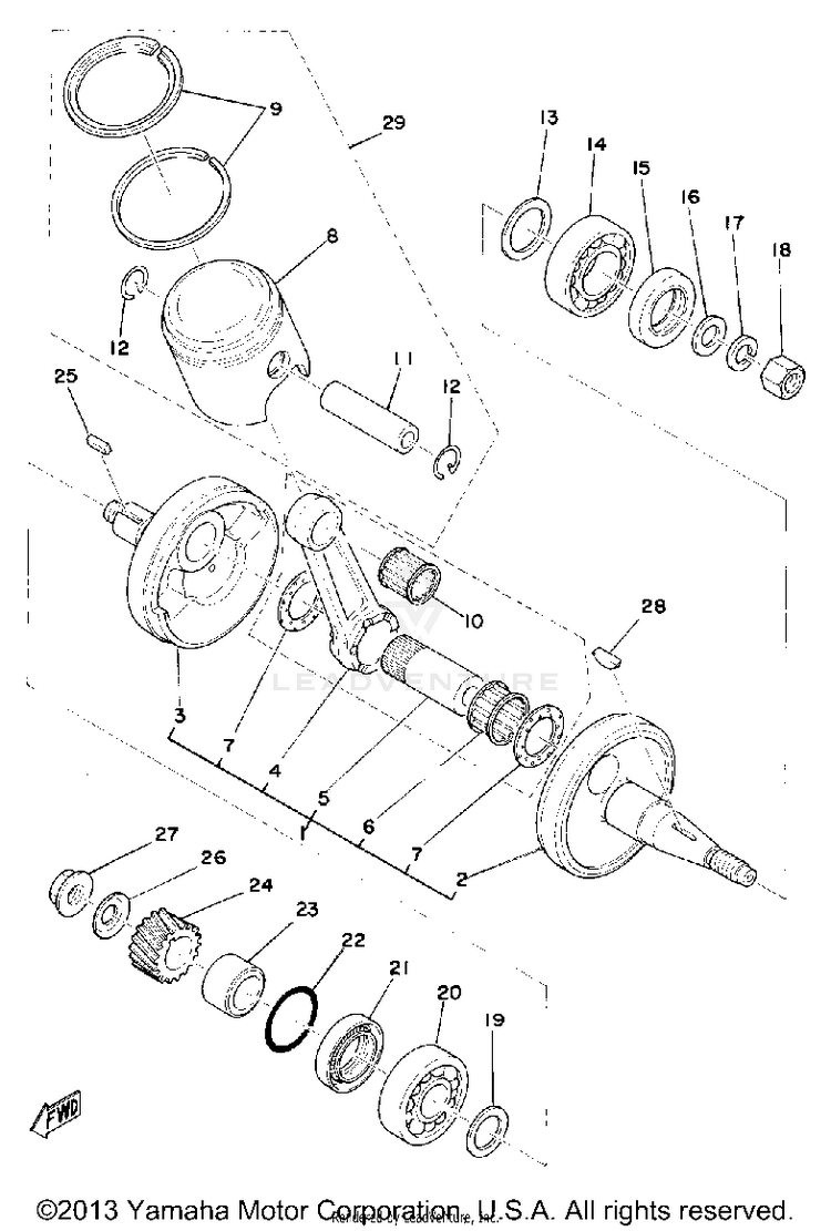 Crank - Piston Schematic