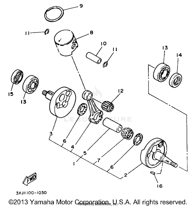 Crankshaft - Piston Schematic