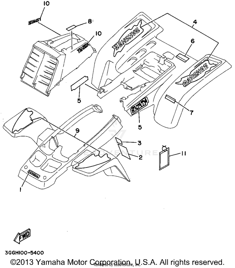 Emblem - Label1 BANSHEE - YFZ350G - 1995 Schematic