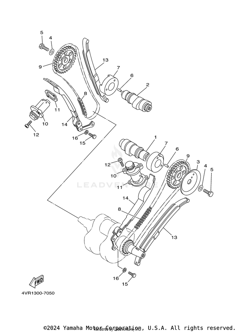 Camshaft Chain V STAR 650 SILVERADO - XVS65ATYCB - 2009 Schematic