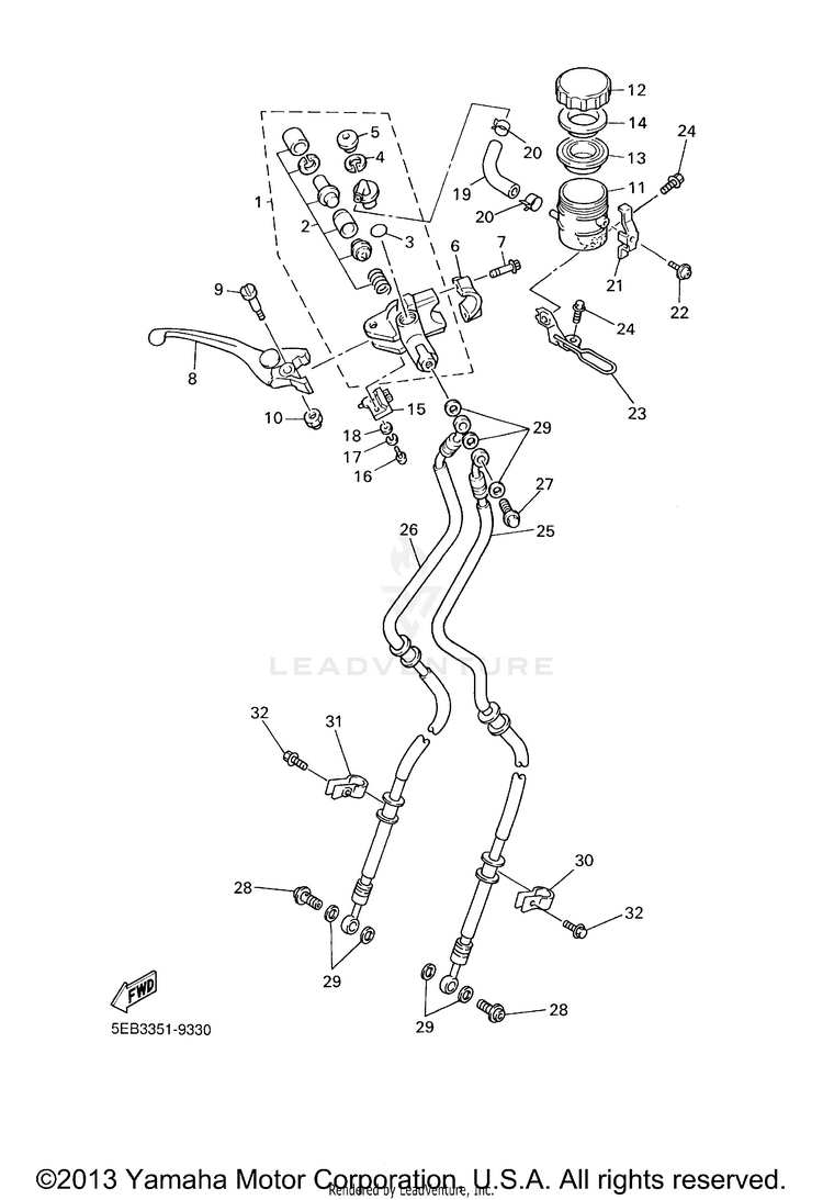 Front Master Cylinder Schematic