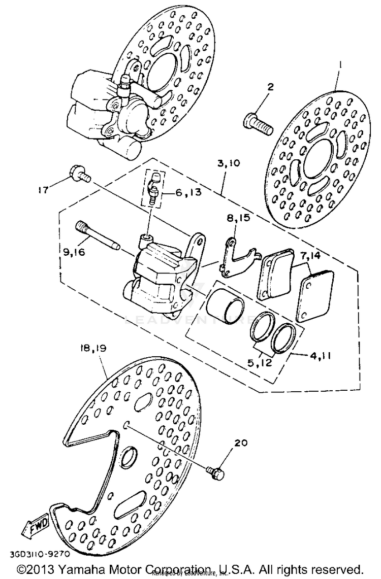 Front Brake Caliper Schematic