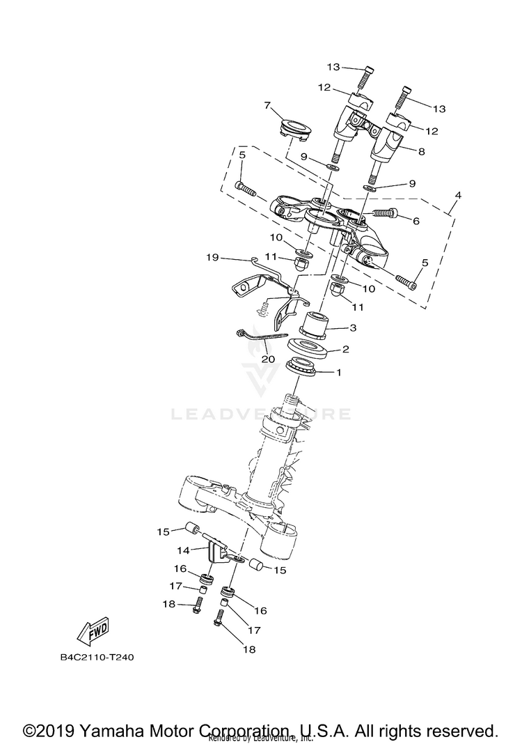 Steering MT07 - MT07JCGY - 2018 Schematic