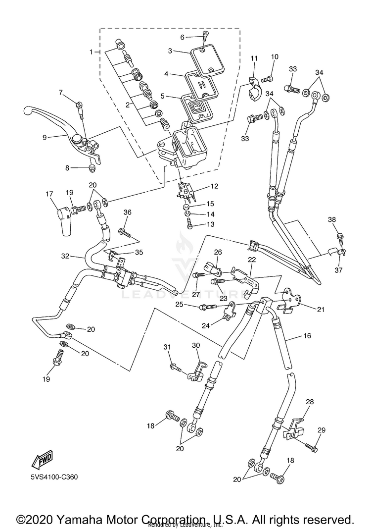 Front Master Cylinder Schematic