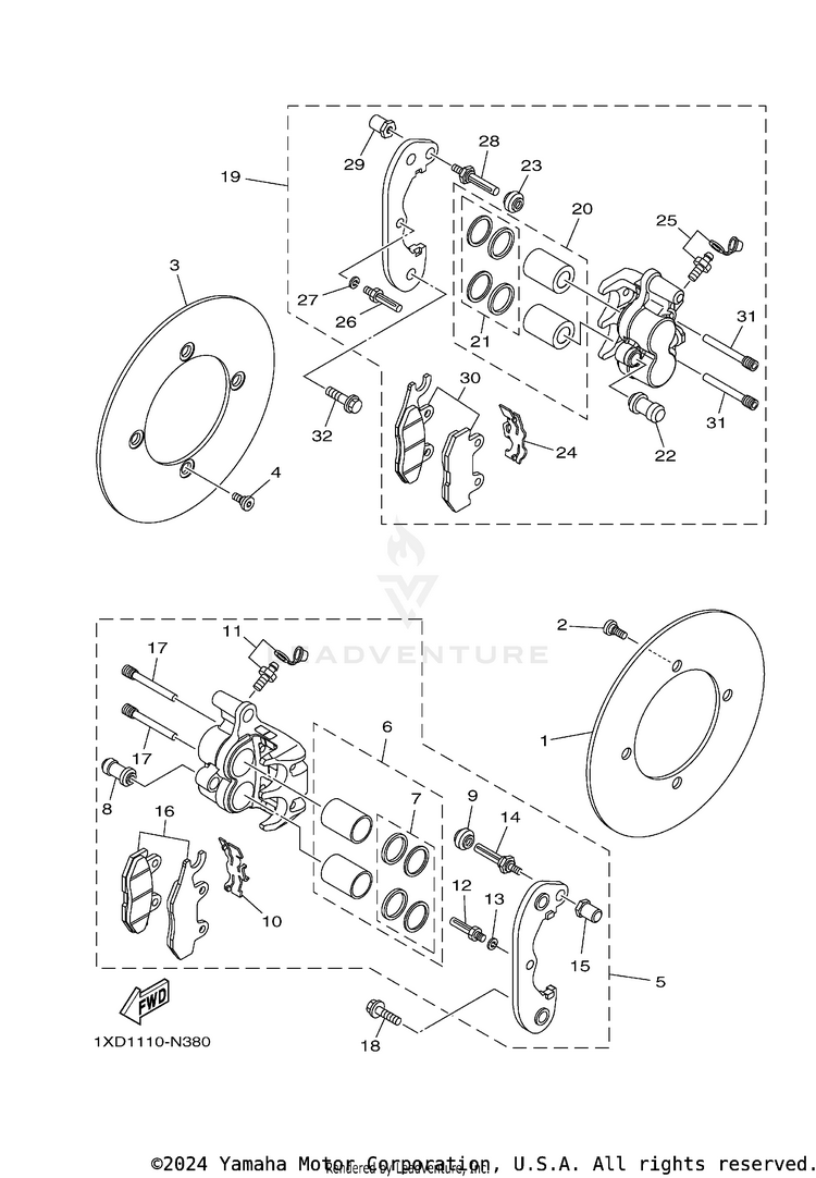 Rear Brake Caliper Schematic