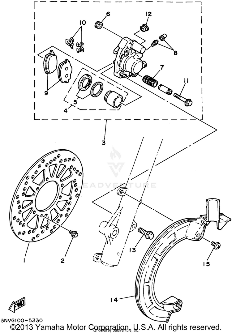 Front Brake Caliper Schematic