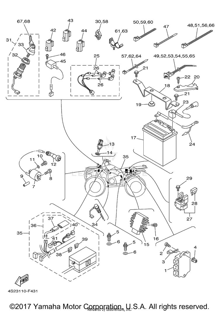 Electrical 1 GRIZZLY 350 1RS 4WD HUNTER - YFM35FGIHA - 2011 Schematic