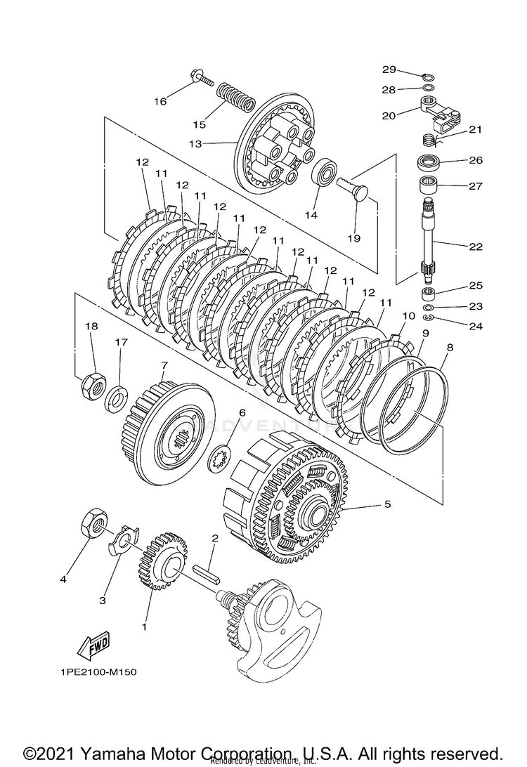 Clutch RAPTOR 700R SPECIAL - YFM70RCCMB - 2021 Schematic
