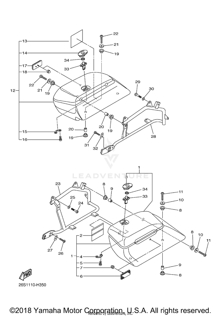 Saddlebag V STAR 950 TOURER - XVS95CTACB - 2011 Schematic