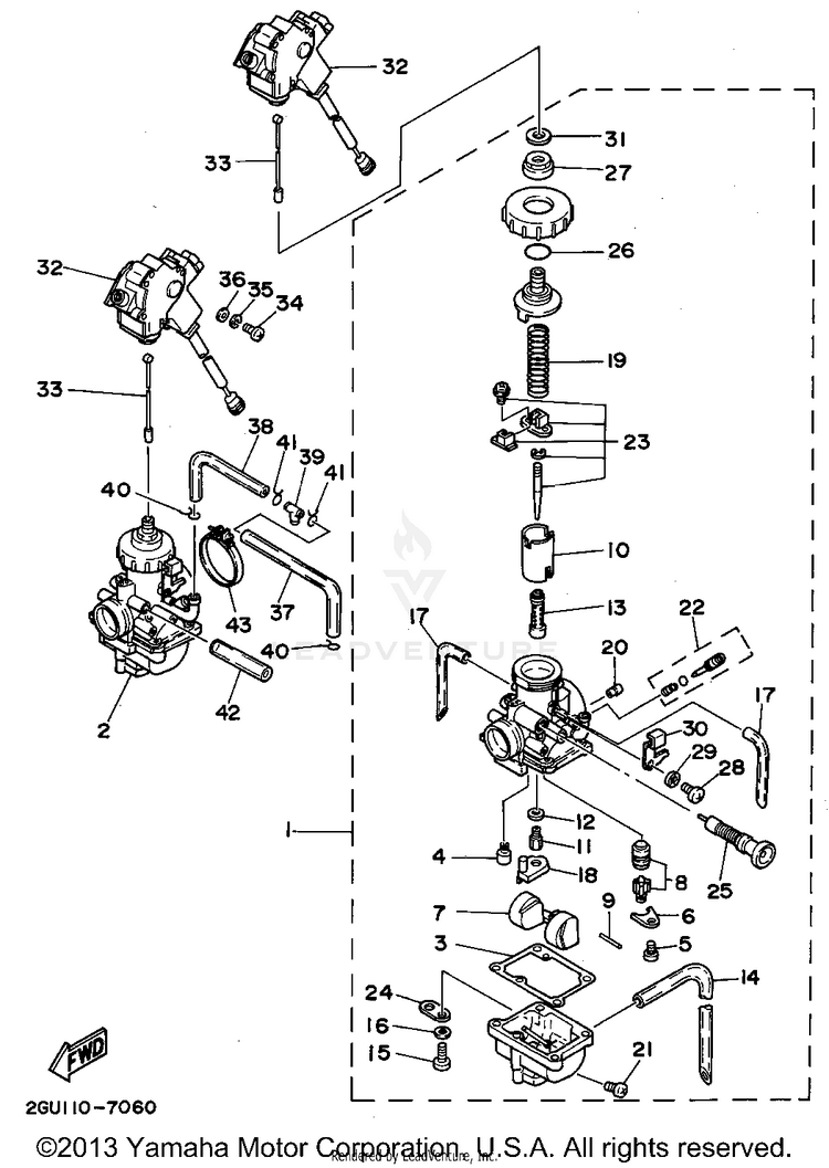 Carburetor BANSHEE - YFZ350G - 1995 Schematic