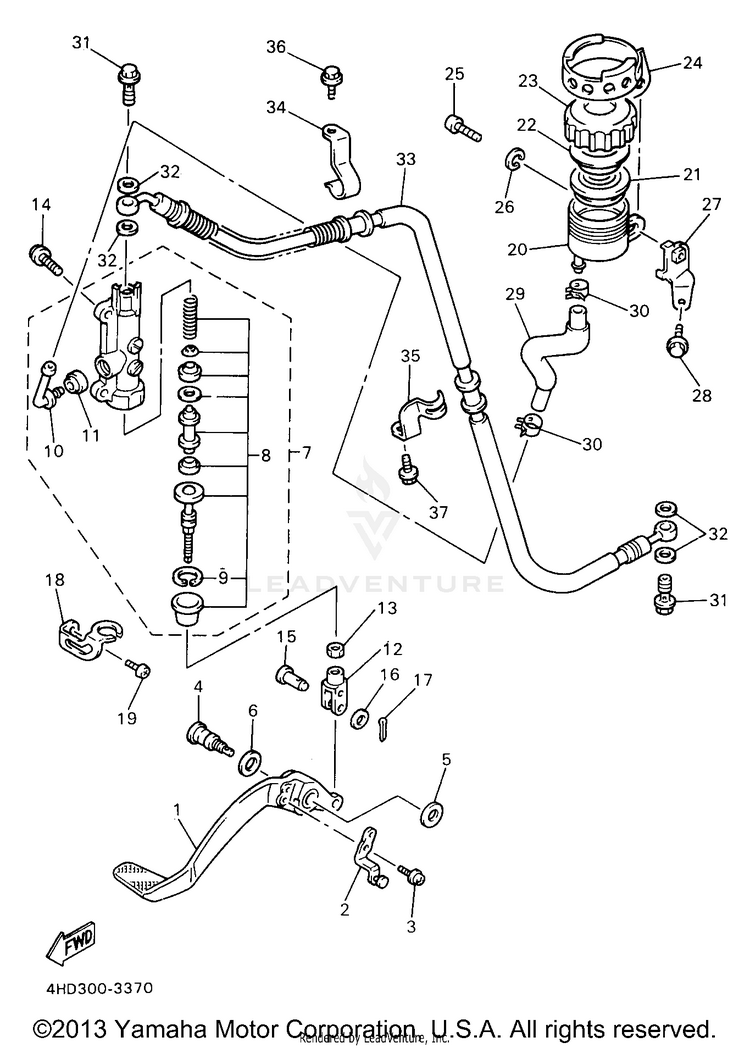 Rear Master Cylinder Schematic